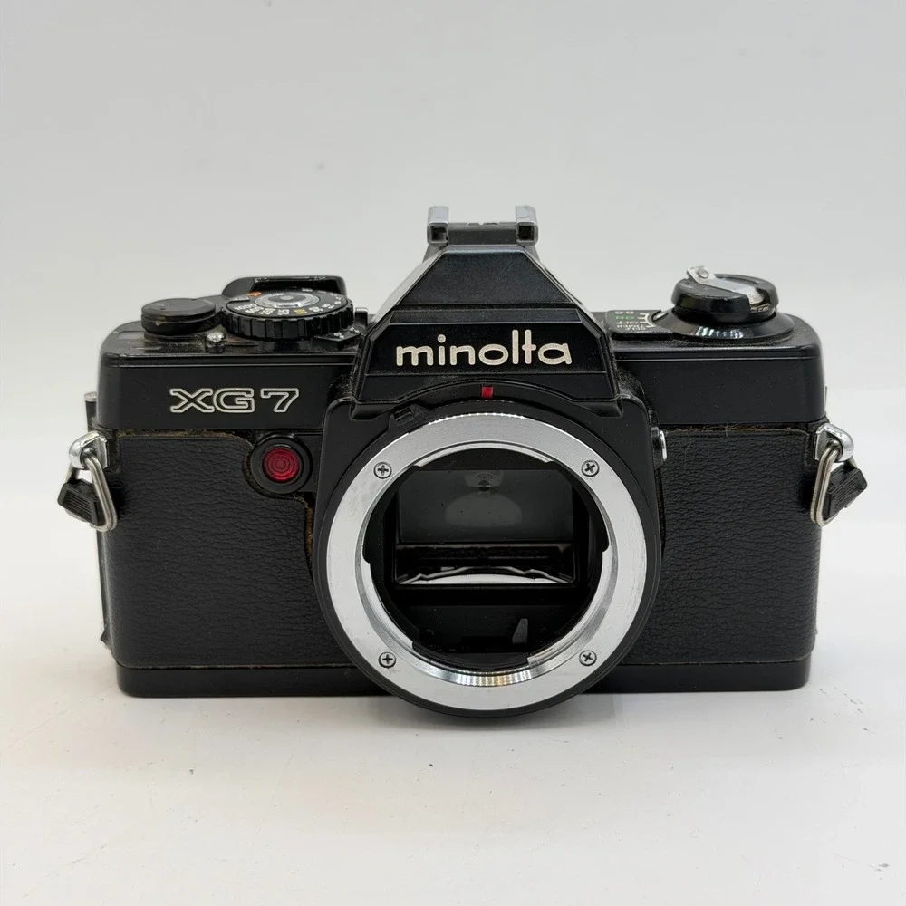 Lot of 3 Minolta XG-7 35mm SLR Film Camera Bodies Black Silver Vintage for Parts